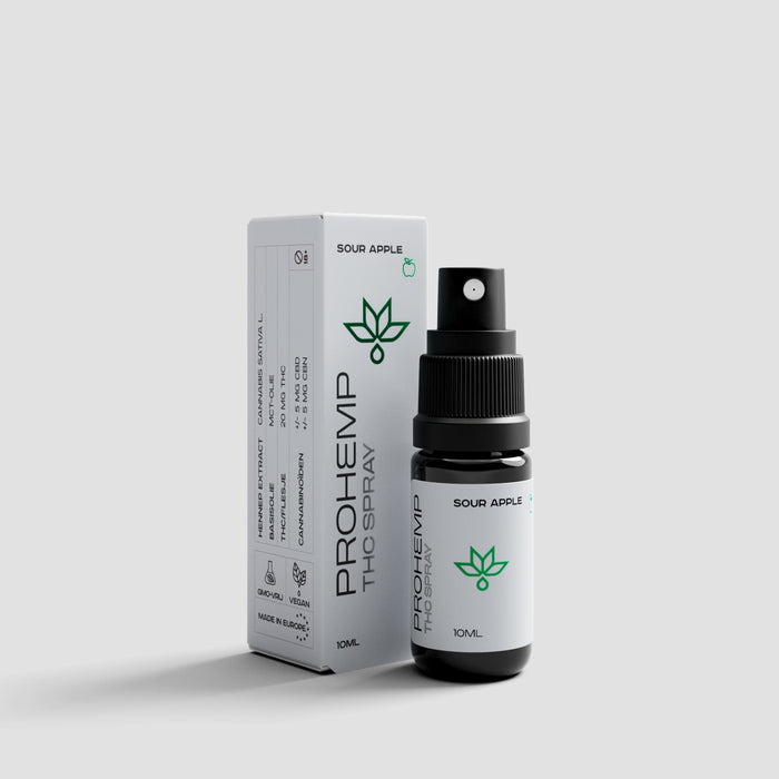 Sour Apple THC spray van Prohemp, 10ml fles met verpakking, vegan en GMO-vrij